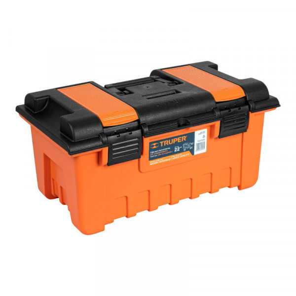 CHA-22NC Caja plástica 22' con compartimentos, naranja TRUPER | DIHERESA