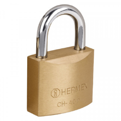 CHB-40P Candado de hierro, color laton, 40mm, corto, blister, Basic TRUPER | DIHERESA