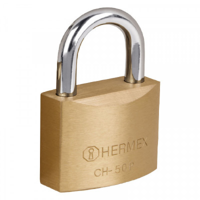 CHB-50P Candado de hierro, color laton, 50mm, corto, blister, Basic TRUPER | DIHERESA