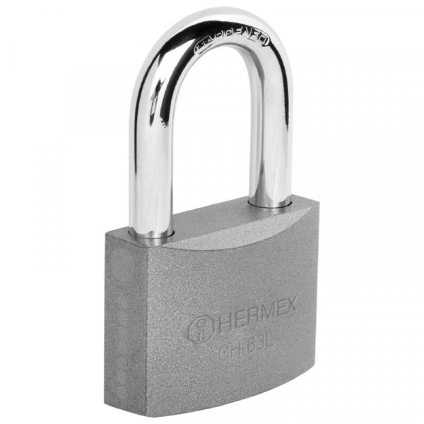CHB-63L Candado de hierro, 63mm, gancho largo, blister TRUPER | DIHERESA