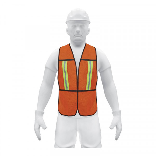 CHS-200N Chaleco de seguridad con cintas reflejantes, naranja TRUPER | DIHERESA