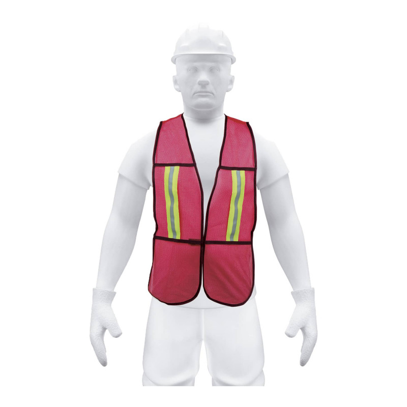 CHS-200R Chaleco de seguridad con cierre, rojo, Pretul TRUPER | DIHERESA CHS-200R Chaleco de seguridad con cierre, rojo, Pretul TRUPER | DIHERESA