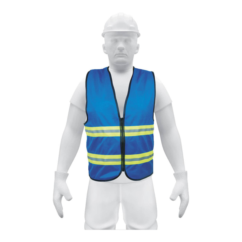 CHS-600A Chaleco de seguridad con cierre, azul TRUPER | DIHERESA CHS-600A Chaleco de seguridad con cierre, azul TRUPER | DIHERESA