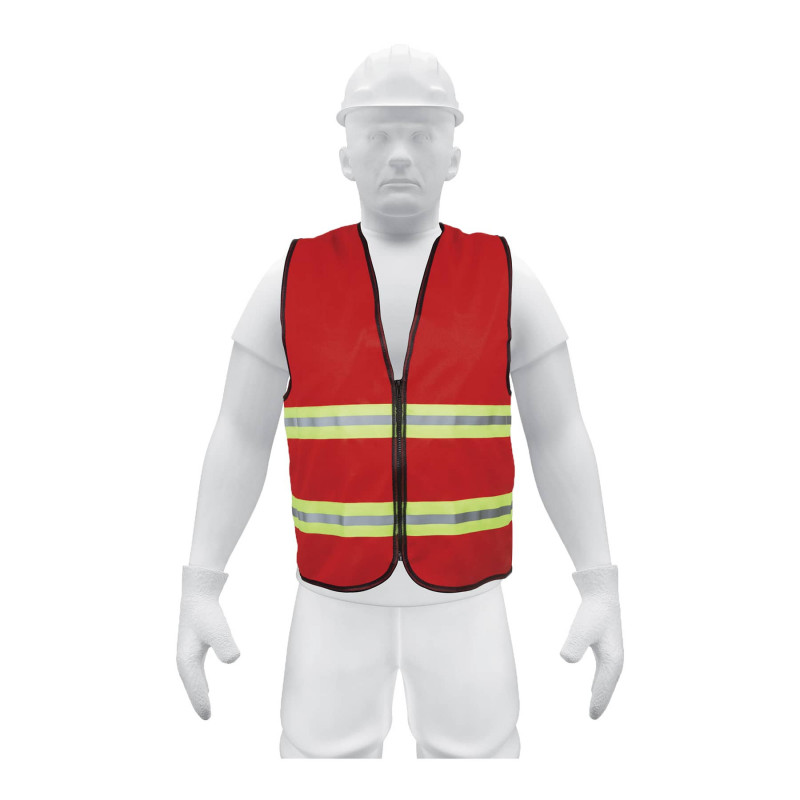 CHS-600R Chaleco de seguridad con cierre, rojo TRUPER | DIHERESA CHS-600R Chaleco de seguridad con cierre, rojo TRUPER | DIHERESA