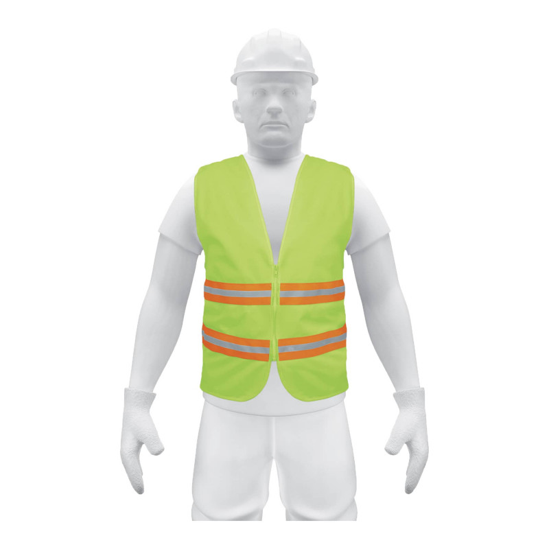 CHS-600V Chaleco de seguridad con cierre, verde TRUPER | DIHERESA CHS-600V Chaleco de seguridad con cierre, verde TRUPER | DIHERESA