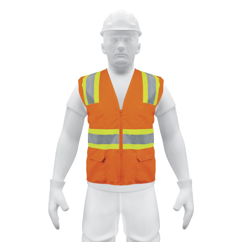 CHS-700N Chaleco seguridad con cintas reflejantes y bolsas, naranja TRUPER | DIHERESA CHS-700N Chaleco seguridad con cintas reflejantes y bolsas, naranja TRUPER | DIHERESA
