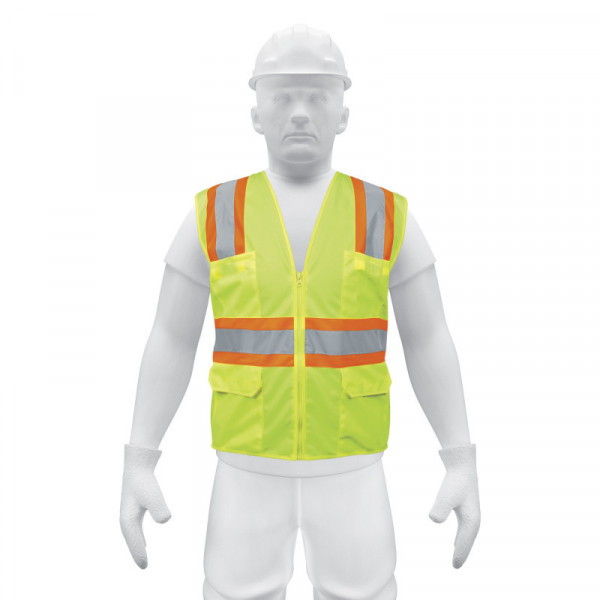 CHS-700V Chaleco de seguridad con bolsas, verde TRUPER | DIHERESA