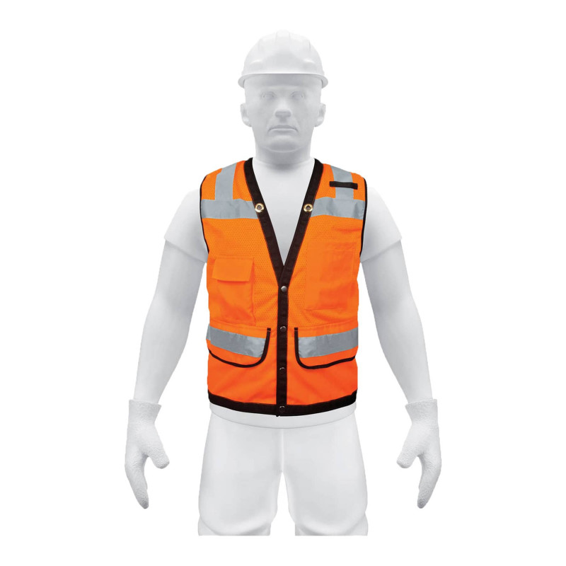 CHS-800N-M Chaleco de seguridad reforzado, con bolsas, naranja, mediano TRUPER | DIHERESA CHS-800N-M Chaleco de seguridad reforzado, con bolsas, naranja, mediano TRUPER | DIHERESA