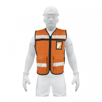 CHS-900N Chaleco brigadista con cintas reflejantes, color naranja TRUPER | DIHERESA