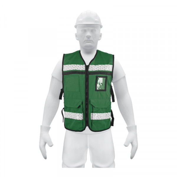 CHS-900V Chaleco brigadista con cintas reflejantes, color verde TRUPER | DIHERESA