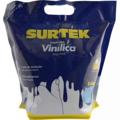 SPB2314 SURTEK Pintura vinílica azul celeste en bolsa 3.7lt Surtek | DIHERESA