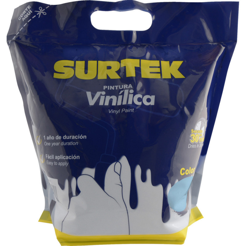 SPB2314 SURTEK Pintura vinílica azul celeste en bolsa 3.7lt Surtek | DIHERESA SPB2314 SURTEK Pintura vinílica azul celeste en bolsa 3.7lt Surtek | DIHERESA