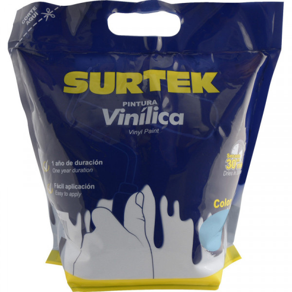 SPB2314 SURTEK Pintura vinílica azul celeste en bolsa 3.7lt Surtek | DIHERESA
