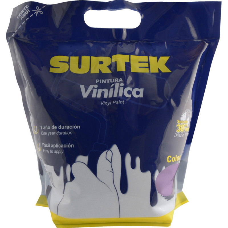 SPB2360 SURTEK Pintura vinílica lila en bolsa 3.7lt Surtek | DIHERESA SPB2360 SURTEK Pintura vinílica lila en bolsa 3.7lt Surtek | DIHERESA