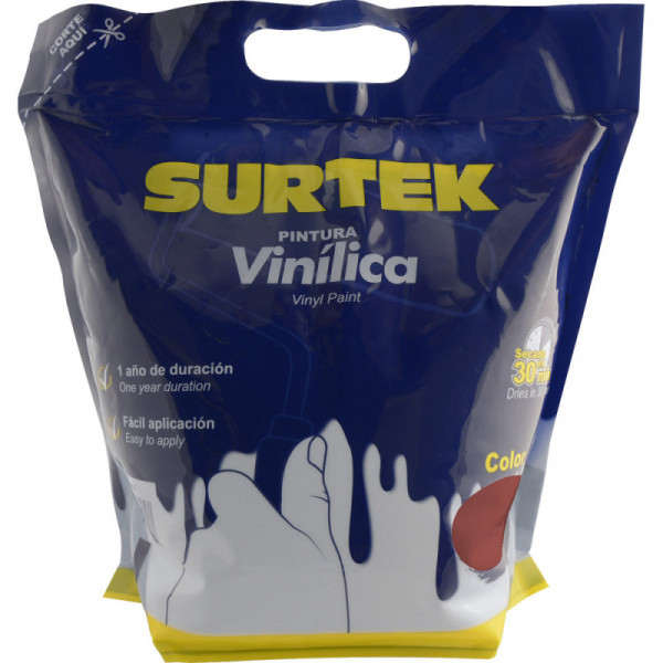 SPB2309 SURTEK Pintura vinílica rojo óxido en bolsa 3.7lt Surtek | DIHERESA