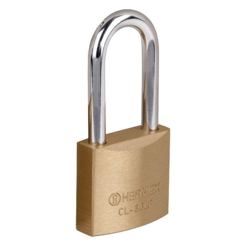 CL-30LP Candado de latón, 30mm, gancho largo, blister, Hermex Basic TRUPER | DIHERESA CL-30LP Candado de latón, 30mm, gancho largo, blister, Hermex Basic TRUPER | DIHERESA