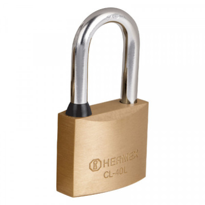 CL-40L Candado de latón, 40mm, gancho largo, blister TRUPER | DIHERESA
