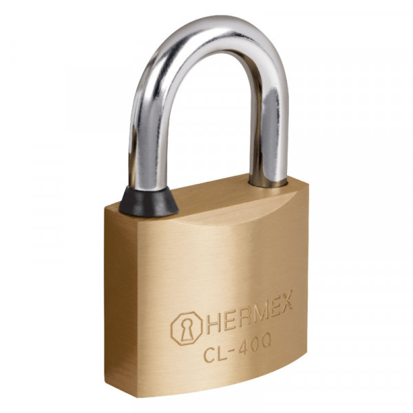 CL-40Q Candado de latón, 40mm, gancho corto, llave puntos, blister TRUPER | DIHERESA