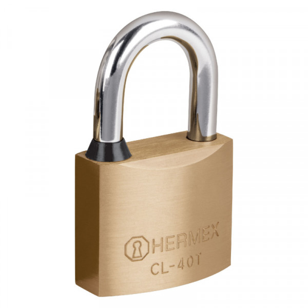 CL-40T Candado de latón, 40mm, gancho corto, llave tubular, blister TRUPER | DIHERESA