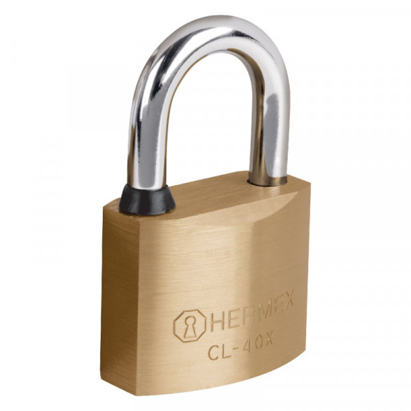CL-40X Candado de latón, 40mm, gancho corto, llave tetra, blister TRUPER | DIHERESA