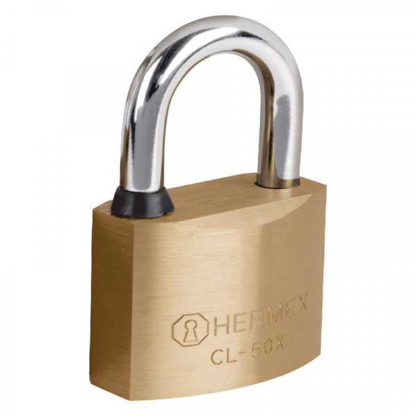 CL-50X Candado de latón, 50mm, gancho corto, llave tetra, blister TRUPER | DIHERESA