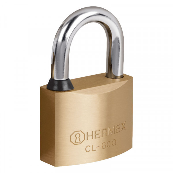 CL-60Q Candado de latón, 60mm, gancho corto,llave de puntos,blister TRUPER | DIHERESA