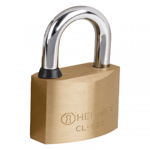 CL-60X Candado de latón, 60mm, gancho corto, llave tetra, blister TRUPER | DIHERESA