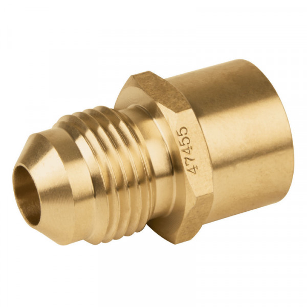 CLG-646 Conector de latón, flare soldable, 3/8' X 1/2' TRUPER | DIHERESA