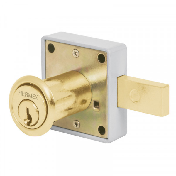 CM-25L Cerradura para mueble, modelo 25, latón TRUPER | DIHERESA