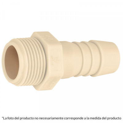 CM-614 Adaptador inserción rosca exterior, 1 pulgadas x 1 pulgadas  TRUPER