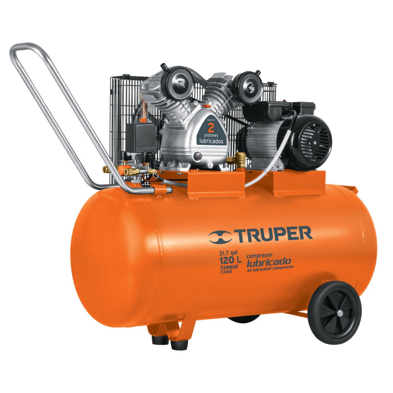 COMP-120LH Compresor horizontal 120 L, 4 HP (potencia máxima ), 220 V TRUPER | DIHERESA