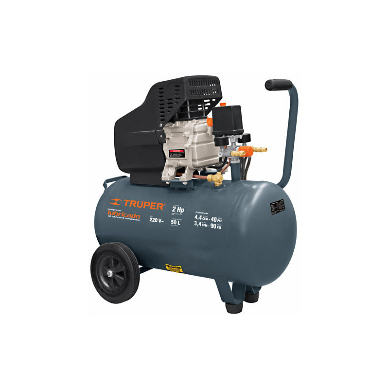 COMP-50L-2 Compresor horizontal, 50 L, 3-1/2 Hp (potencia máxima ),220V TRUPER | DIHERESA COMP-50L-2 Compresor horizontal, 50 L, 3-1/2 Hp (potencia máxima ),220V TRUPER | DIHERESA