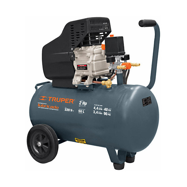 COMP-50L-2 Compresor horizontal, 50 L, 3-1/2 Hp (potencia máxima ),220V TRUPER | DIHERESA