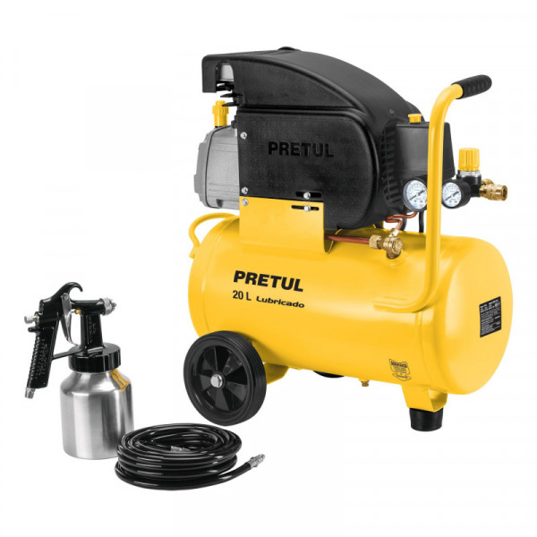 COMP-KIT20P Kit, compresor 20 L ,2-1/2 HP,manguera PVC y pistola ,Pretul TRUPER | DIHERESA