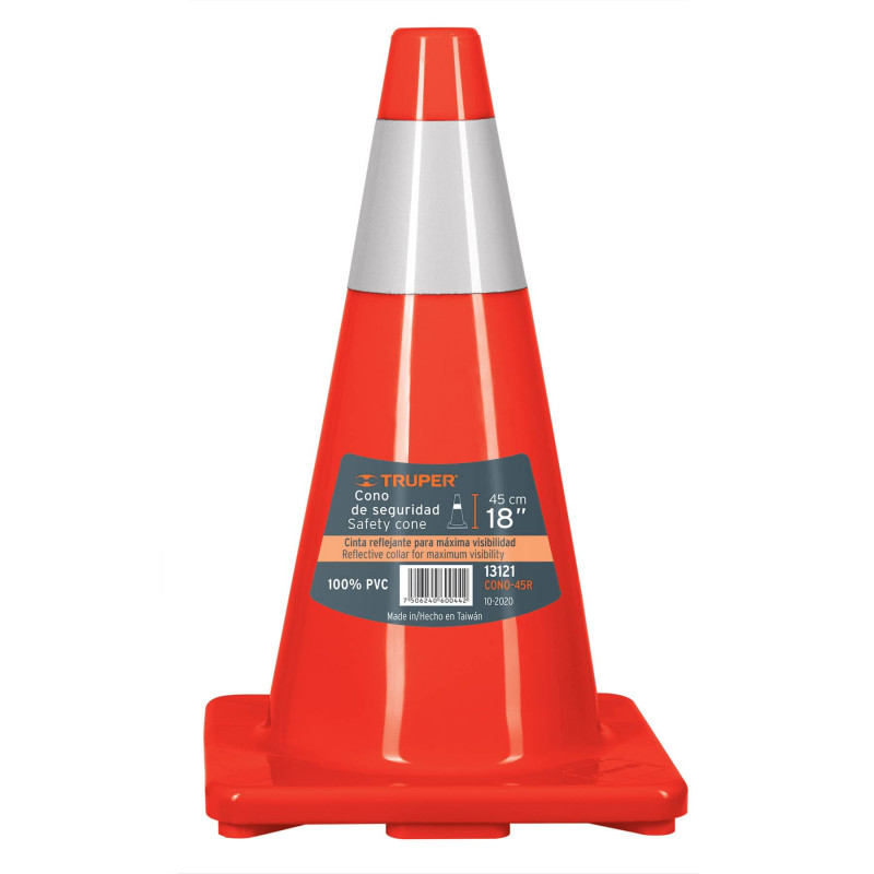CONO-45R Cono de precaución, 45 cm con reflejante TRUPER | DIHERESA CONO-45R Cono de precaución, 45 cm con reflejante TRUPER | DIHERESA