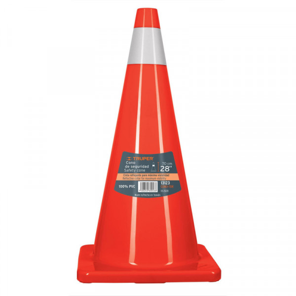 CONO-70R Cono de precaución, 70 cm con reflejante TRUPER | DIHERESA