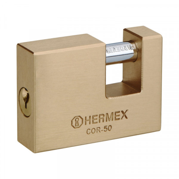 COR-50 Candado antipalanca, 50mm, cuerpo de latón llave tradicional TRUPER | DIHERESA