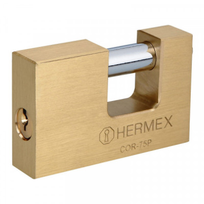 COR-75P Candado antipalanca, 75mm, cuerpo de latón, Hermex Basic TRUPER | DIHERESA