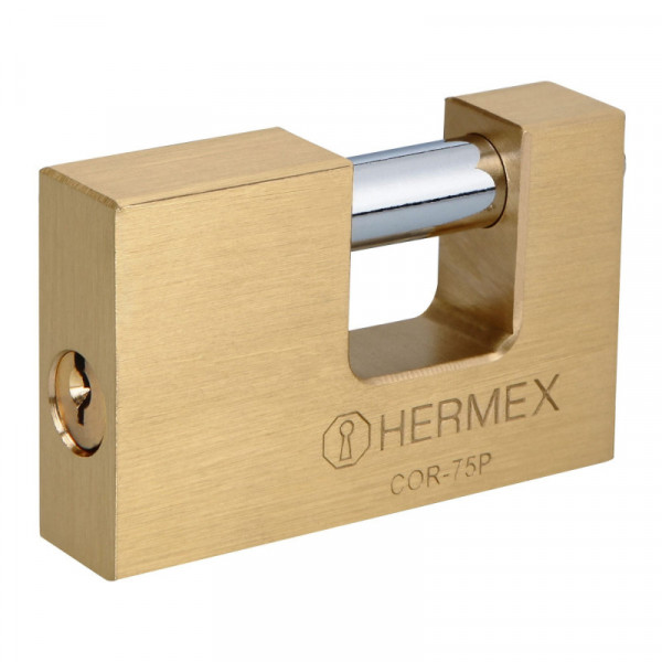COR-75P Candado antipalanca, 75mm, cuerpo de latón, Hermex Basic TRUPER | DIHERESA
