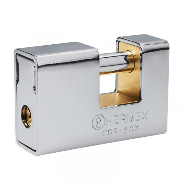 COR-80X Candado antipalanca, 80mm, blindado, llave tetra TRUPER | DIHERESA