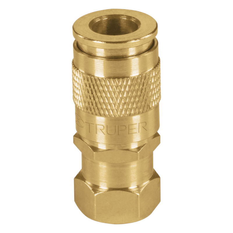 CORUM Cople rápido de latón, cuerda 1/4 NPT TRUPER | DIHERESA CORUM Cople rápido de latón, cuerda 1/4 NPT TRUPER | DIHERESA