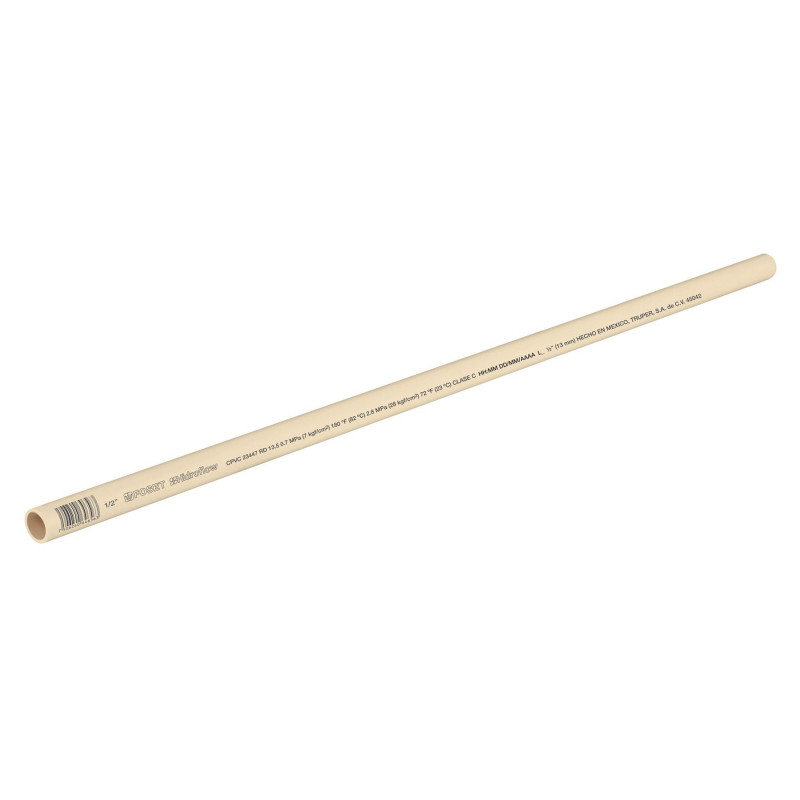 CPVC-001 Tubo CPVC, 1/2', 3 metros TRUPER | DIHERESA CPVC-001 Tubo CPVC, 1/2', 3 metros TRUPER | DIHERESA