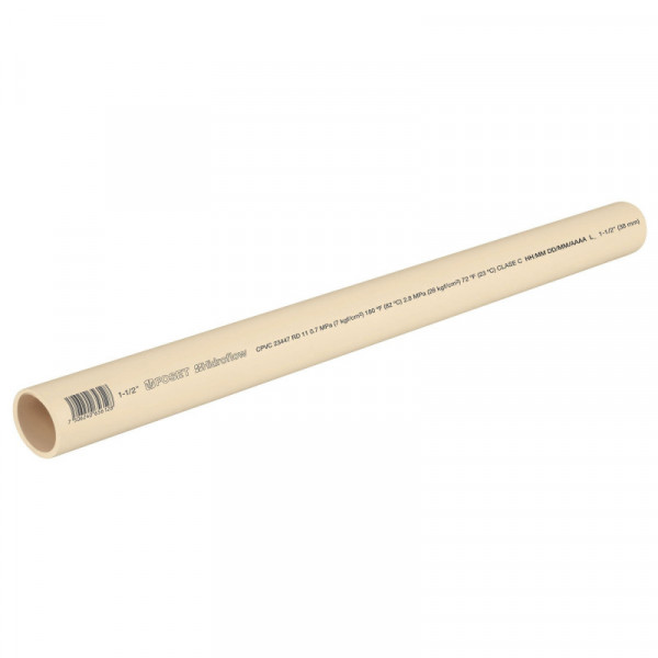 CPVC-005 Tubo CPVC, 1-1/2', 3 metros TRUPER | DIHERESA
