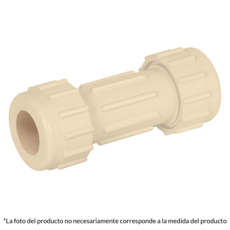 CPVC-271 Cople de compresión CPVC 1/2' TRUPER | DIHERESA CPVC-271 Cople de compresión CPVC 1/2' TRUPER | DIHERESA