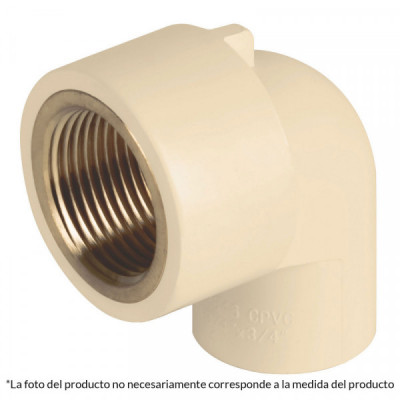 CPVC-501 Codo 90° CPVC inserto latón 1/2' TRUPER | DIHERESA