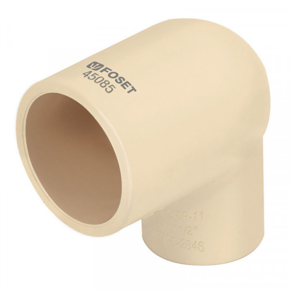 CPVC-521 Codo 90° reducido de CPVC, 3/4 x 1/2' TRUPER | DIHERESA