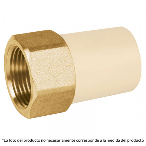 CPVC-641 Adaptador hembra de CPVC con inserto metálico 1/2' TRUPER | DIHERESA