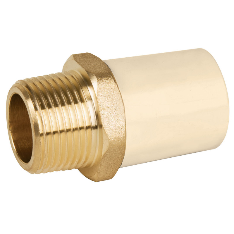 CPVC-652 Adaptador macho de CPVC con inserto metálico 3/4' TRUPER | DIHERESA CPVC-652 Adaptador macho de CPVC con inserto metálico 3/4' TRUPER | DIHERESA