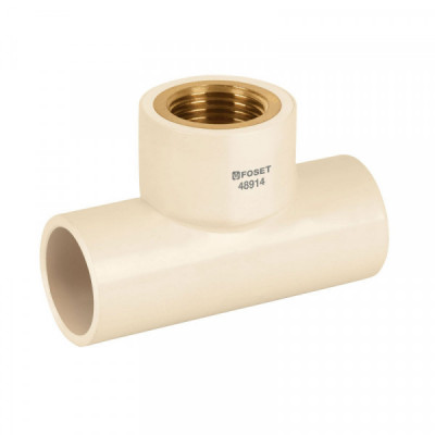 CPVC-701 Tee CPVC latón rosca interior 1/2' TRUPER | DIHERESA