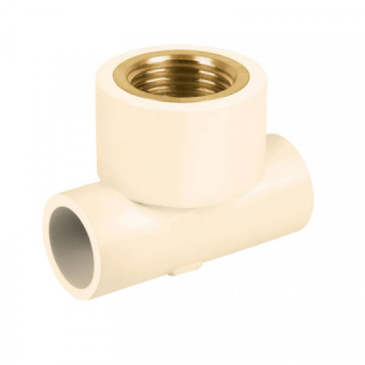 CPVC-702 Tee reducida CPVC latón rosca interior 3/4x3/4x1/2' TRUPER | DIHERESA